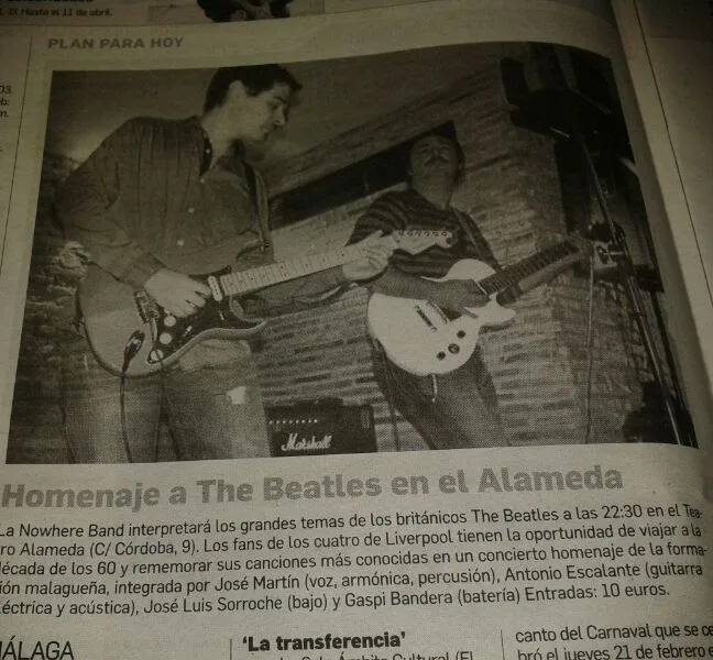 Recorte de prensa: Homenaje a The Beatles en el Alameda